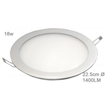 Round recessed LED panel 18W Warm white 22.5cm 43/60V