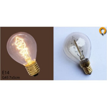 Vintage Edison-Glühbirne E14 G45 Spirale 25W