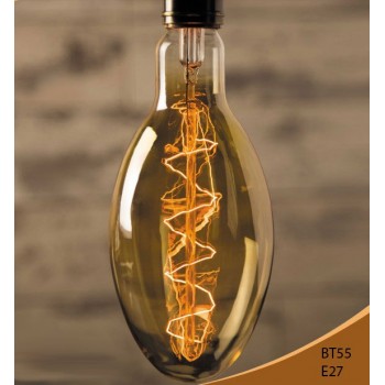 Vintage bulb Edison E27 BT55 40W incandescent filament bulb