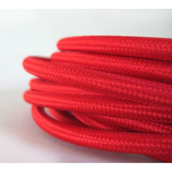 Cable eléctrico tejido de color rojo vintage