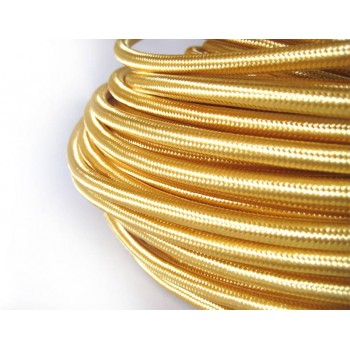 Cable eléctrico tejido de color dorado vintage