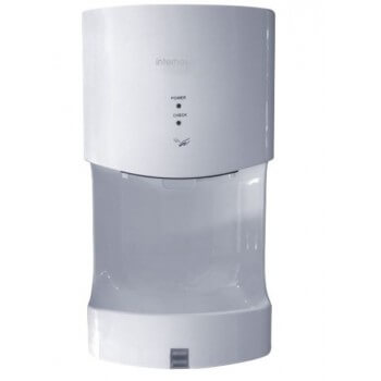 Hand dryer with white drip tray in ABS Vitech