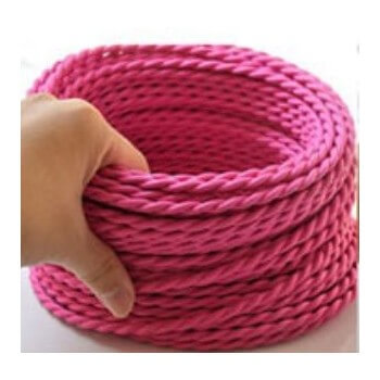 Cable eléctrico trenzado rosa