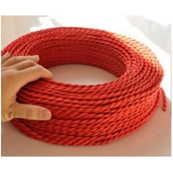 Vintage red braided electrical wire