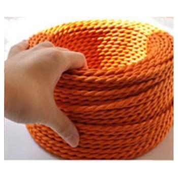 Orange braided electrical wire