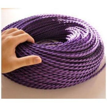 Purple braided electrical wire