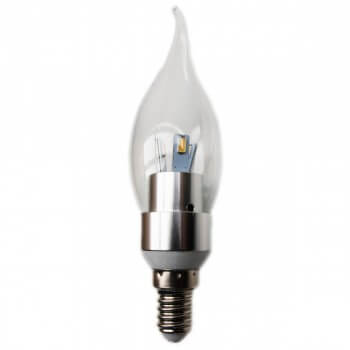 Lampadina LED 3 W E14 forma di fiamma di colore bianco neutro
