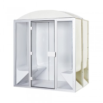 Komplette 4-Sitzer-Hammam-Kabine aus Acryl + Tür und Fenster 190 x 130 x 225 cm, montagefertig desineo