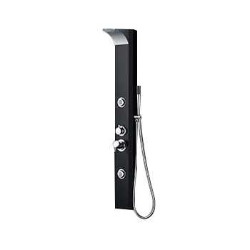 Balneotherapy shower column (1250mmx170mm) in black aluminum alloy, black paint