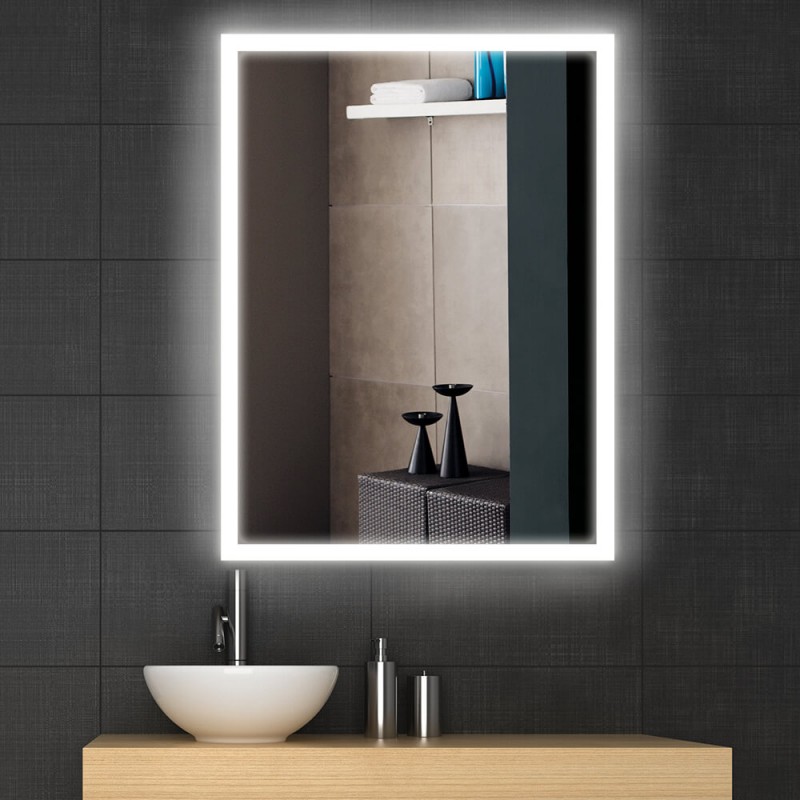 Miroir de salle de bain avec éclairage et chauffage anti-buée • Mon habit  chauffant
