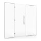Glass wall with door for hammam and bathroom 120 x 190 transparent 8mm safety glass
