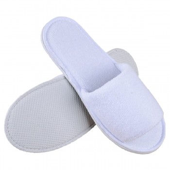 Disposable open terry slippers White