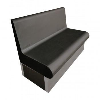 Rounded bench 1200 x 586 cm with XPS backrest ready to tile for hammam and valstorm bathroom