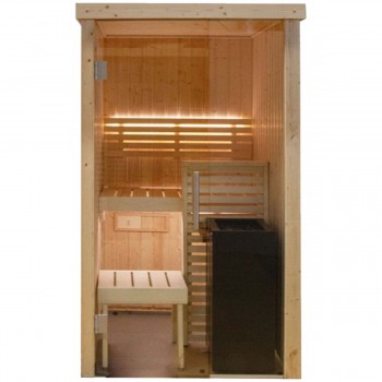 Cabina de sauna Harvia 121 cm x 118 cm x 202 cm mini 1 o 2 personas estufa de sauna incluida