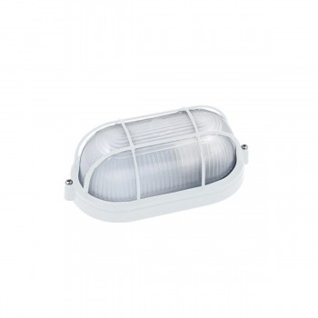 Box lighting glass oval waterproof E27 220V with protection grid security